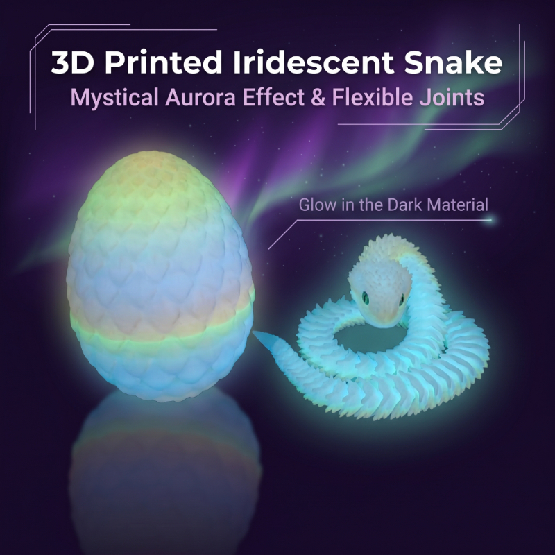Luminous Rainbow Snake Egg Animal Game Set, 2pcs